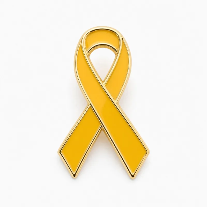 Pin de lazo dorado para la concientización sobre el cáncer infantil